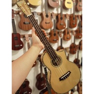 Ohana Ukulele TK-75CG Limited Edition Tenor Size Full Solid Body Glossy Finished Cut-away Design