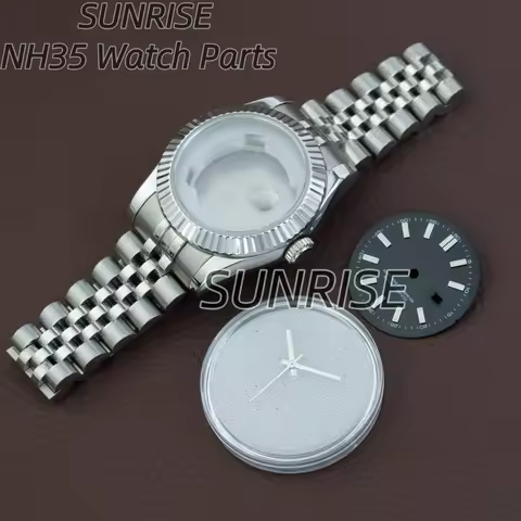Lady's 33mm NH05 Watch Case Dial Hands Stainless Steel Strap Sapphire Crystal For Datejust NH05/HN06