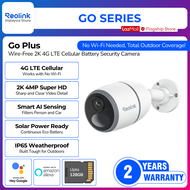 Reolink Go Plus 2K 4MP 4G LTE Security Camera | SIM Card Wire-Free Outdoor CCTV | Solar/Battery Powe