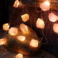 Salt String Lights Salt String Lights White Salt Lamp Battery 10 LED Natural Crystal Salt Warm Light