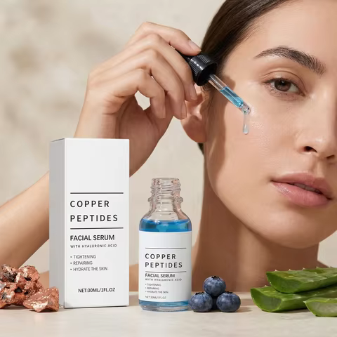 Copper Peptide Hyaluronic Acid Facial Serum Deep Moisturizing Repair Skin Barrier Brightening Soothi