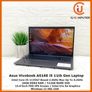 ASUS VIVOBOOK A516E-ABQ804TS INTEL CORE I5-1135G7 20GB RAM 512GB NVME SSD USED LAPTOP REFURBISHED NOTEBOOK