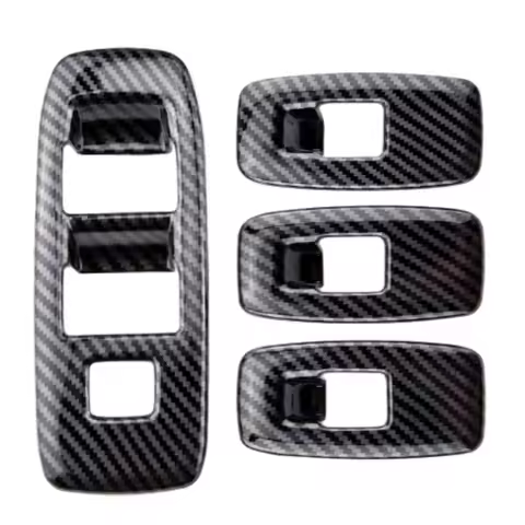 Carbon Fiber Look Window Switch Panel Frame Cover For Ford Ranger Everest Endeavor 2015-2022 car dec