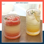 Retro polka dot cylindrical decorative glass cup