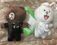 正版 Line friends 結婚公仔 吊飾line 熊大 cony兔仔