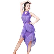 Latin Dance Dress Sequined Latin Dance Dress Irregular Fringed Dress Stage Performance Dress Latin D