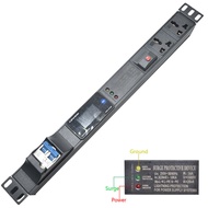 PDU Power Strip distribution unit digital display meter，Grounding overload Surge Protector,EU/US plu