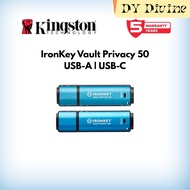 Kingston IronKey Vault Privacy 50 Series USB-A / USB-C (16GB / 32GB / 64GB / 128GB / 256GB / 512GB)