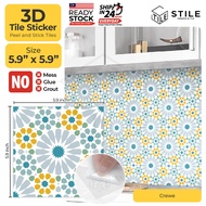 Crewe 3D Tiles Sticker Kitchen Bathroom Wall Tiles Sticker Self Adhesive Backsplash Clever Mosaic 5.9x5.9inch