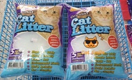 Catty Cat  Cat Litter - Crystal ทรายแมวคริสตัล + เม็ดบีทสีฟ้า 5 ลิตร ทรายแมว จำนวน 2 ถุง เก็บกลิ่นได