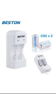 Beston CR2充電器連 2 x Beston CR2 300mAh 充電池