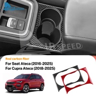 AIRSPEED Soft Carbon Fiber For SEAT Ateca Cupra Ateca Center Console Cup Holder Decorative Sticker I