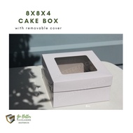 【10 Sets】 8x8x4in Cake Box with Window (Top & Bottom) | Regular and Foldcote