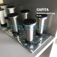 NOVO Stainless Steel 4pcs Leg Support 8cm/11cm for Cabinet or DIY Projects / Kaki Besi untuk Cabinet