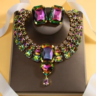 Exaggerated Diamond Heart Crystal Necklace Necklace Accessories Grade Jewelry Silver Exaggerated Dia