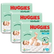 Huggies AirSoft Tape Diaper Super Jumbo Pack - S58 S size (3packs)