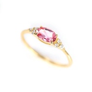 【客製】阿亞娜尖晶石/粉色尖晶石K18戒指橢圓形切割~Ello Ulmia~