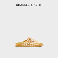 รองเท้าแตะ CharlesKeith ฤดูใบไม้ร่วง ฤดูหนาว ผู้หญิง รุ่น CK1-71720036 ลายตารางหมากรุกสีตัดกัน ลำลอง