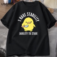 2026 New Style I Have Stability Ability To Stab T-Shirt Ladies Fashion Duck Pattern T-Shirt Soft Uni