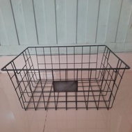 Jumbo storage box basket with iron frame, size 36x28x16