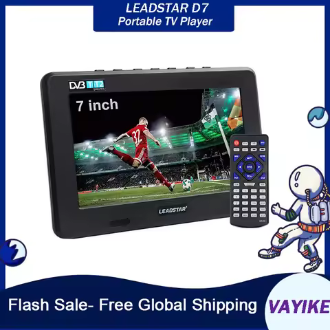 LEADSTAR D7 7" HD Portable Digital TV Player DVB-T2 ATSC ISDB-T Multi-System Car Home MP3 MP4 Media