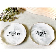 [SG Seller] Personalised/ Customised Marbled Trinket Jewellery Dish Gift Set - Valentine's Day Gifts