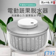 現貨！｜電動脫水機 瀝水器 電動脫水器 蔬果脫水器 蔬菜甩乾器 沙拉甩乾器 6L大尺寸 電動瀝水籃 蔬果瀝水盆 洗菜