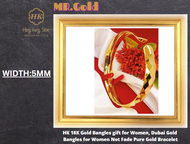 HK#G528 18K Gold Bangles gift for Women Saudi  Gold Bangles for Women Bridesmaid Bangles Gold Bangle  Adjustable Bangles Good Quality Frees Size Fashion Bracelet for Women Free Red Box