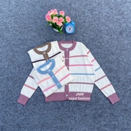 OLIVIA CARDIGAN COTTON KNITWEAR STRIPE CUTE
