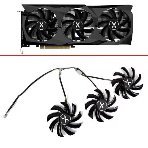 3pcs FDC10H12S9-C DC 12V 0.35A 85mm 4pin XFX RX 6700XT GPU fans for XFX Speeder SWFT 309 Radeon RX 6