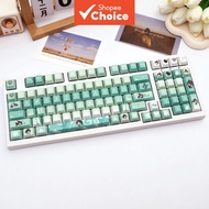 137 Keys Sage PBT Keycaps Dye-Sublimation Cherry Profile Mechanical Keyboard Key Cap for 61/64/68/87