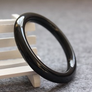 Natural Jade Bangle Bracelet Men Gifts Charm Jewelry for Women Black Round Bangle Jadeite Fashion Ac