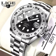 LIGE Watch For Men Original Waterproof Simple Fashion Luminous Calendar Stainless Steel Quartz Watch Men