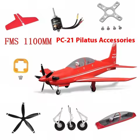 Fms 1100mm Pc-21 Pilatus Complete Set Of Accessories, Propeller Cover, Main Wing, Fuselage, Landing 