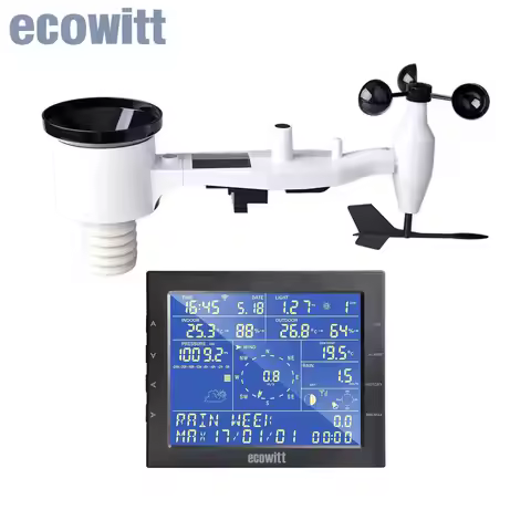 Ecowitt WS2320 Wi-Fi Weather Station with Wireless Outdoor Solar Powered 7-in-1 Weather Sensor and L