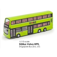Singapore Lush Green 1:110 Volvo B9TL Wrights Gemini II Double Decker Diecast Bus Model Service 67