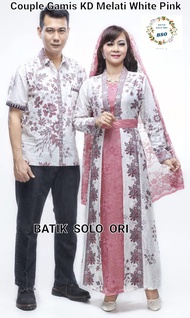ORI Couple Gamis KD Melati Putih Pink.Couple Family Lebaran KD Melati White Pink Murah.Sarimbit Kelu