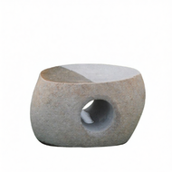 Marble Elephant-shaped Cobblestone Long Bench