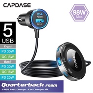 CAPDASE Quarterback F98M QC 3.0 / PD 3.0 Fast Charging 5-USB Car charger 98W Max Fast charging 5 USB