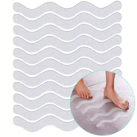 24 Pieces of Transparent Anti Slip Strip Stickers Suitable for Bathroom Floors, Shower Rooms, Stairs