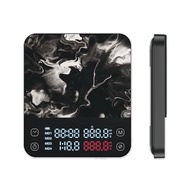 【matrix】M1 PRO 小智 義式手沖LED觸控雙顯咖啡電子秤Type-C充電 白色(粉液比/分段注水/義式自動計時/硅藻土吸水墊)