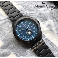 *Ready Stock*ORIGINAL Alexandre Christie 6537MEBIPBU Quartz Analog Black Stainless Steel Water Resistant Men’s Watch