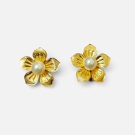 Gold Flower Clip-on Earrings for Kebaya Hijab, Non-Hijab Clip Earring Hijab Earring