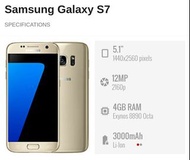 SAMSUNG GALAXY G930F S7 4G SMARTPHONE OPENLINE  32GB ROM 3GB RAM ANDRIOD 7.0