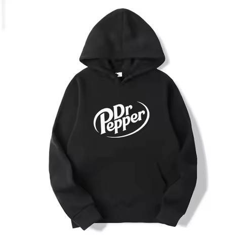 Autumn Warm Dr Pepper Letter Printed Hoodies Street Men Fashion Fleece Sweatshirts Casual Unisex Pul