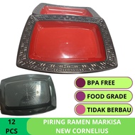 (12 PCS) RECTANGLE PLASTIC RAMEN SERVING PLATES (29CM) PLASTIC CAKE PLATES RAMEN PASSIONISA PLATES L