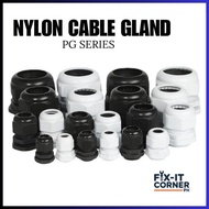 F.C.P 3PCS PG Series Nylon Cable Gland White/Black PG-7 PG-11 PG-13.5 PG-16 PG-19 PG-21 PG-25