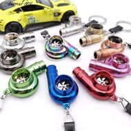 DELMER Turbo Key Chain with Sound, Alloy Multicolor Car Whistle Sound Keyring, Unique Mini INS Key Buckle Men