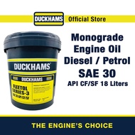 Duckhams Fleetol Series 3 30 CF (18 liters) - SAE 30 Diesel Engine Oil - SAE30 Engine Oil Minyak Enjin Traktor Kubota