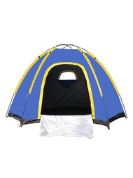 《Europe and America》 Tents for Camping Family Tent Person East Setup Hexagonal Waterproof Outdoor Travel 1 Pack Blue